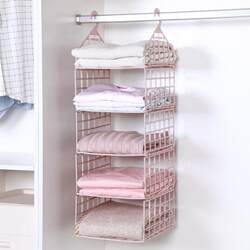 Dormitory Wardrobe Storage Organizer, Dorm Room Closet Partition Shelf, Wardrobe Hanger, Space-Saving Storage Rack