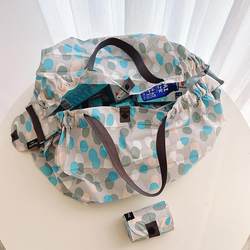 Export Single-Shoulder Eco-Friendly Foldable Shopping Bag with Accordion Pleats, Easy to Store, Foldable, Ultra-Light, Portable for Business Trips and Travel