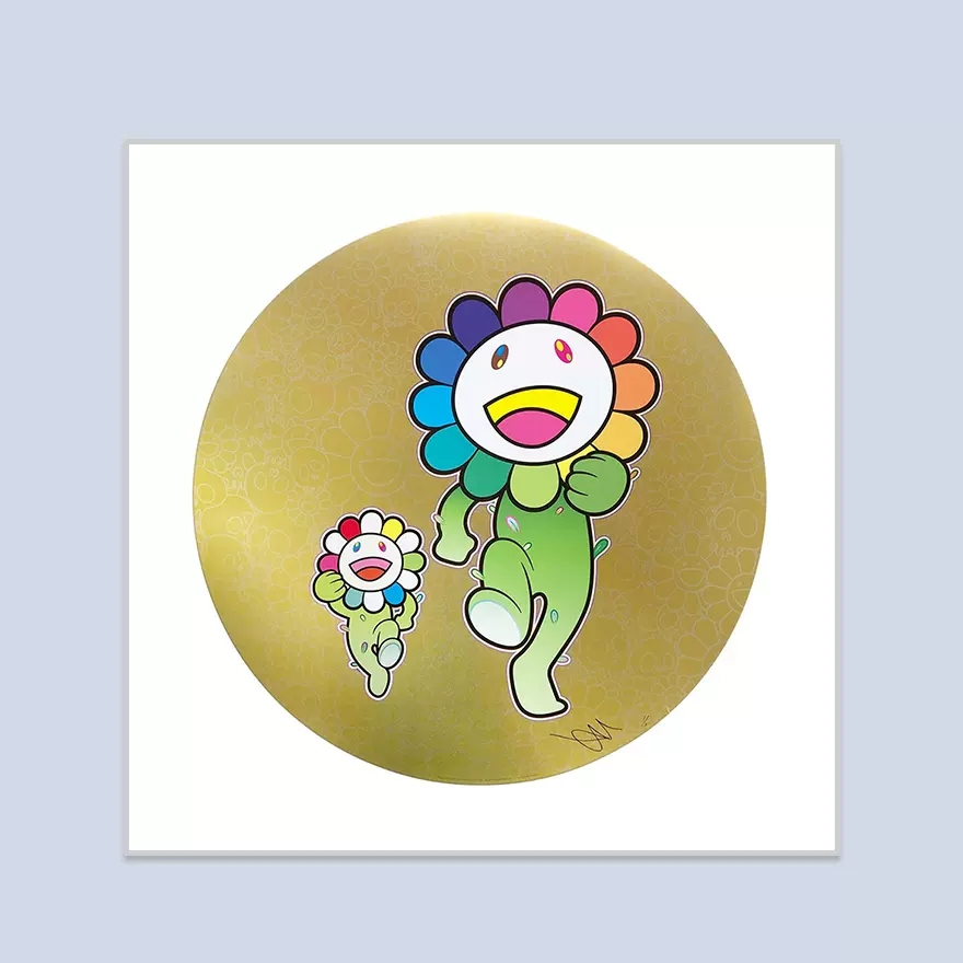 潮流版畫 村上隆 彩虹花父與子 藝術家親籤全球限量