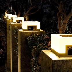 Outdoor Pillar Lamp 2025 Designer Villa Lamp Modern Simple Solar Stainless Steel Waterproof Garden Lamp