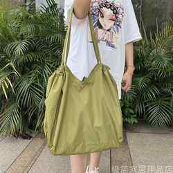 ins Large-Capacity Multi-Functional Eco-Friendly Foldable Shopping Bag Shoulder Bag Supermarket Travel Portable Drawstring Shopping Tote Bag