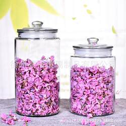 Glass tea jar transparent sealed medicinal glass display jar large display bottle dried fruit and grain storage jar