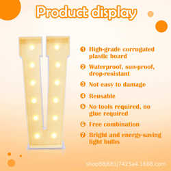 Birthday Party Three-dimensional Letter V Number LED Luminous Light kt Board Mosaic Balloon Frame Box