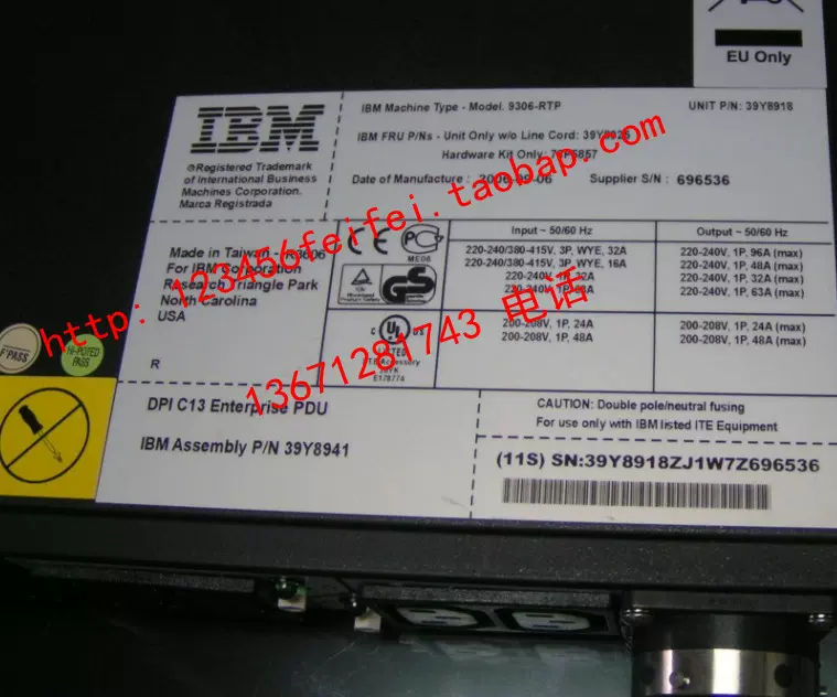 全新IBM PDU 39Y8925 73P5857 39Y8941 39Y8918 9306-RTP 12口- Taobao