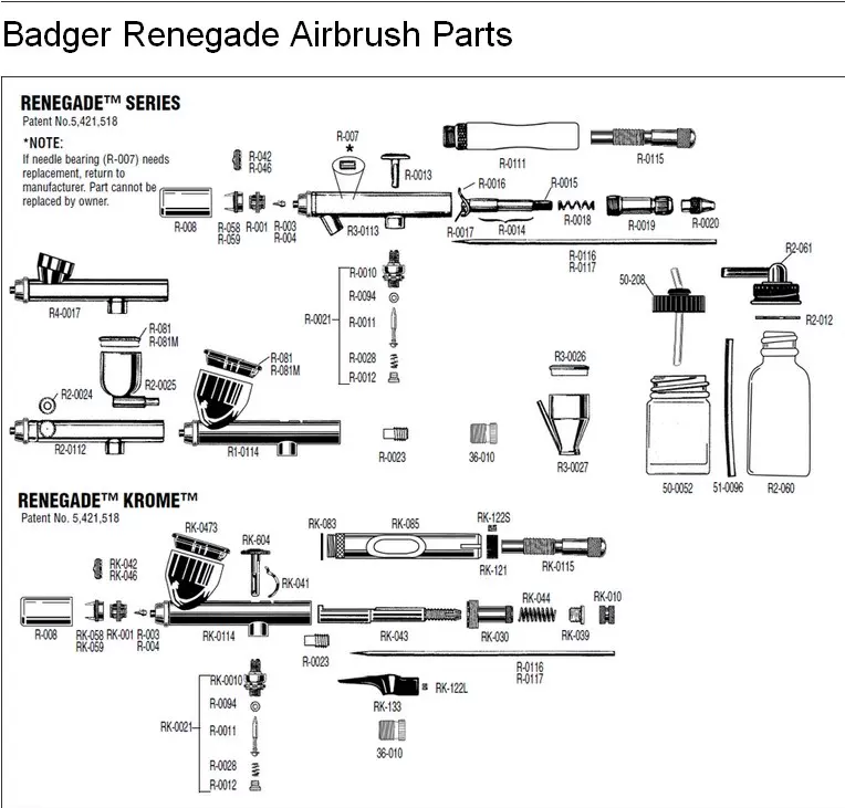 Badger Airbrush Replacement Part R-0015 Needle Tube 