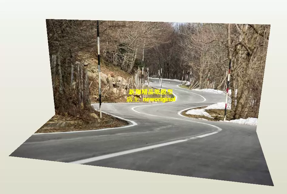 头文字d 赛道发卡弯城市摩天楼道路马路建筑车模汽车场景模型