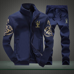 Men's Sports 2023 Spring and Autumn New Korean Style Thickened Outerwear Set for Young Men, Casual Fleece Sweatshirt Men's Clothing