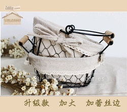 Zakka Miscellaneous Goods, Simple Japanese Style, Iron Small Basket, Cotton and Linen Lining, Desktop Miscellaneous Goods Storage, Small Fruit Basket