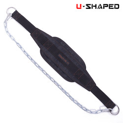 Indoor Single and Double Bar Pull-Up Weight-Bearing Belt, Barbell Plate Weight-Bearing Belt, Home Fitness Training Belt with Iron Chain