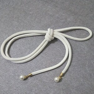 
Handmade velvet hanging pearl women's thin belt decorated down jacket sweater sweater hat versatile pants simple waist rope