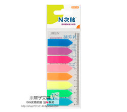 N Times Reusable Transparent Plastic Arrow Indicator Labels, 8 Colors Included, Colorful Fluorescent Classification Stickers 34022