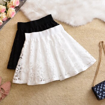 Korean style summer puffy short skirt lace skirt for women
