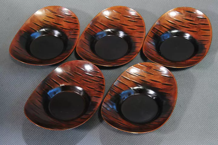 唐銅茶托 茶托 唐物 象嵌 唐銅 牡丹ノ茶托 茶托 唐物 象嵌