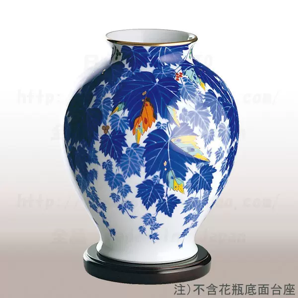 k【包邮B】香蘭社(香兰社)蔦瓷器花瓶高27cm