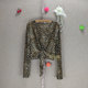 Premium mesh sexy sunscreen cardigan, large size women's leopard print long-sleeved blouse top, cool and casual