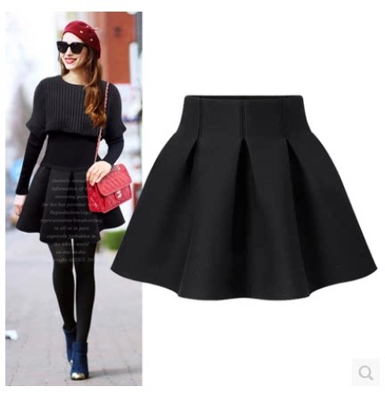 Space cotton high waist fluffy skirt 2025 autumn and winter new air cotton short skirt retro skirt A-line pleated umbrella skirt