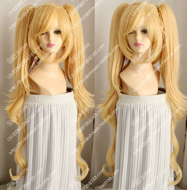 Cos假发漆黑的子弹片桐弓月金色虎口夹子双马尾骄傲的萌妹子 Taobao Cos假发漆黑的子弹片桐弓月金色虎口夹子双马尾骄傲的萌妹子 Taobao
