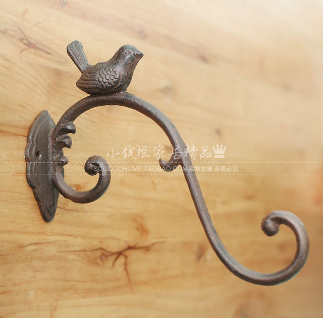 
British bird branch cast iron garden decoration hook pastoral decoration