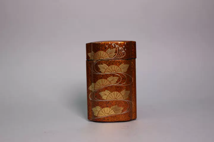 锡半造锡制四君子松竹梅双盖密封性强茶入茶叶罐茶心壶茶仓进口