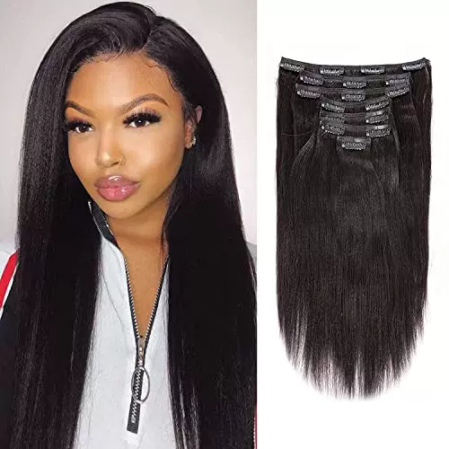 Loxxy Brazilian Yaki Straight Clip in Hair Extensions Real H-Taobao