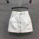 
Anti-exposure white zipper denim skirt for women in spring and summer 2021 new high-waisted slim big pocket hip skirt