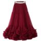 Mesh large skirt for women 2024 autumn and winter retro splicing dance skirt elastic waist fairy skirt fluffy skirt