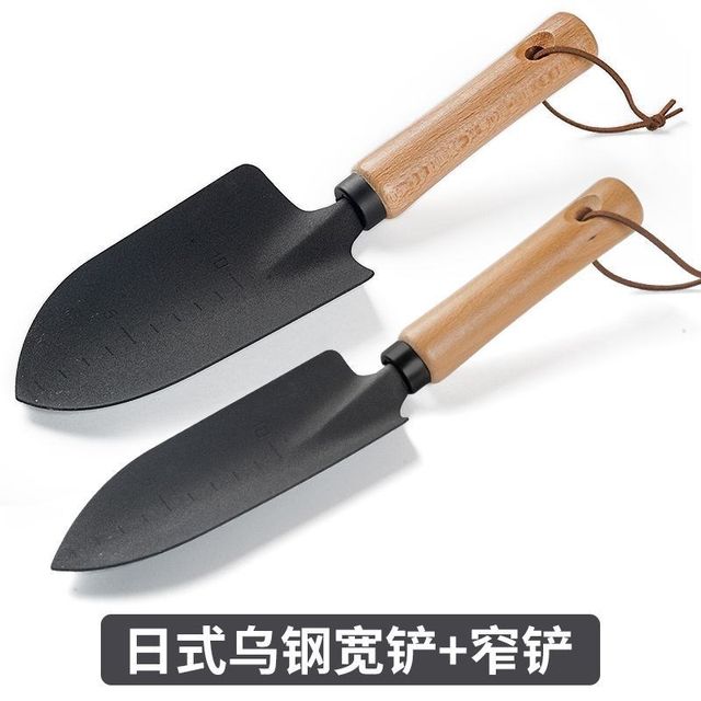 Small Japanesestyle black shovel twopiece gardening tools turning