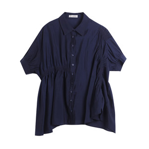 Large -size pregnant women summer professional dress shirt top, trendy mother pregnant woman fashion top, summer loose shirt medium long