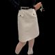 White polka dot printed skirt for women with large size mid-length skirt for summer high waist short skirt versatile slim A-line hip-pack skirt