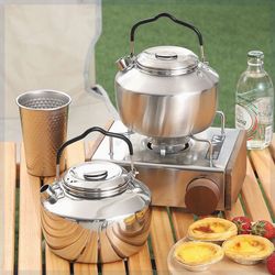 Outdoor kettle 304 stainless steel stove cassette gas teapot portable cooking utensils outdoor camping kettle