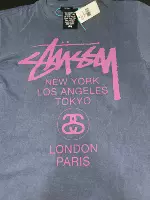 Stussy world tour tee世界巡游男士短袖t恤宽松女潮牌纯棉情侣装-Taobao