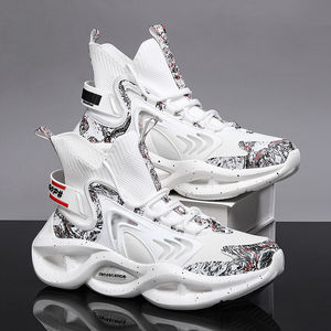 
High-top men's shoes summer 2026 new mesh breathable sports casual running shoes shock-absorbing youth basketball trendy shoes