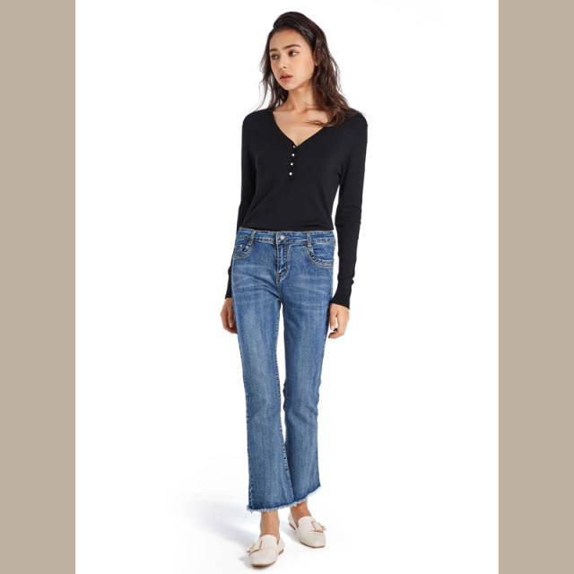 Basic Primer Button Chic Soft Slim Knitted Autumn Women's 2025 Sweater main image 1