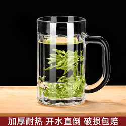 Glass Cup with Handle, Household Cup, Water Cup Set, Beer Mug, Draft Beer, Drinking Water, Tea, Large Capacity, Tea Cup with Handle