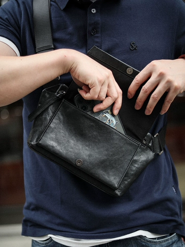 Оригинальная японская качественная нагрудная сумка, кожаная сумка на одно плечо для отдыха, рюкзак, из натуральной кожи