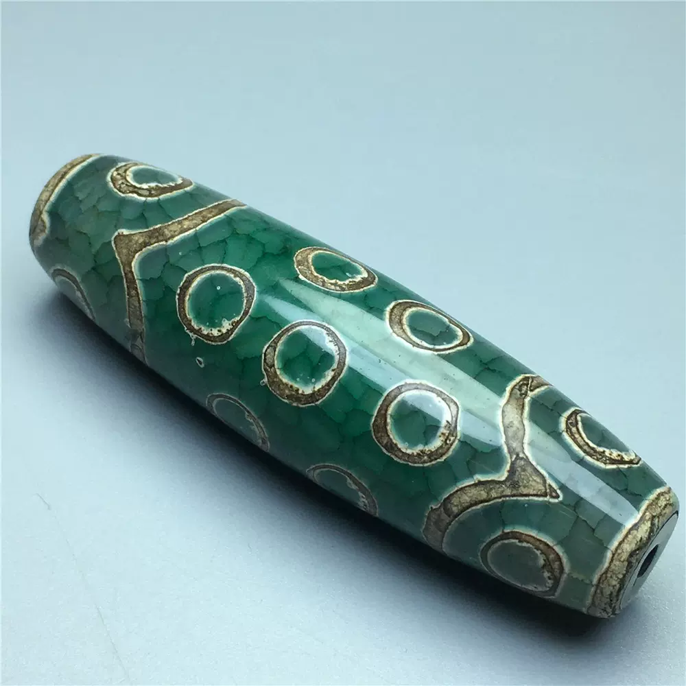 新款西藏老矿原石真品绿色二十一眼老天珠玛瑙玉髓项链吊坠包邮-Taobao