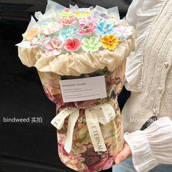 Jingdezhen Ceramic Bouquet Finished Product Birthday Gift for Women Mother's Day Gift for Mom Elders Girlfriend Best Friend Chinese Style