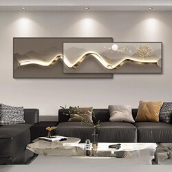 Abstract Minimalist Style Living Room Decorative Painting, Modern Light Luxury Sofa Background Wall Overlay Painting, High-End Bedroom Wall Art