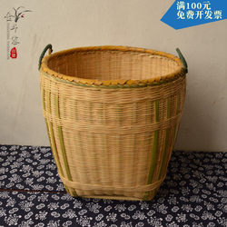 Xiangxi Handmade Bamboo Baskets, Small and Large Sizes, Household Rural Kitchen Storage Baskets, Supermarket Display Baskets with Lids, Bamboo Trays