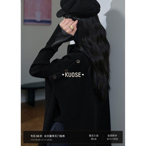 
Wide color design sleeveless cape sweater for women 2025 autumn and winter new style black outer loose knitted sweater top