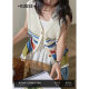 Wide colored striped wool knitted vest women's clothing 2025 spring and summer new sleeveless hollow V-neck top