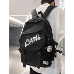 Trendy Brand Backpack for Men, Simple and Versatile, Large-Capacity Travel Backpack for Women, Junior High School Students, High School Students, College Students, School Bag for Men