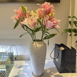 Jingdezhen Nordic Ceramic Vase for Hydroponic Lucky Bamboo and Lilies, Living Room Dried Flower Arrangement Vase, Home Decoration Ornament