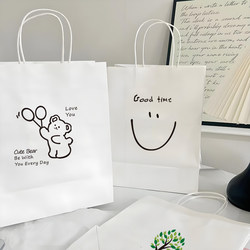 ins Style Kraft Paper Bag Tote Bag Baking Packaging Bag Gift Bag Handbag with Logo Printing