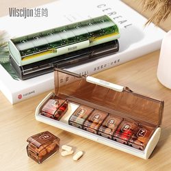 Portable Pill Box for Seven Days a Week, Portable Medicine Storage Box, Seven-Day-A-Week Pill Box, Sealed and Large Capacity