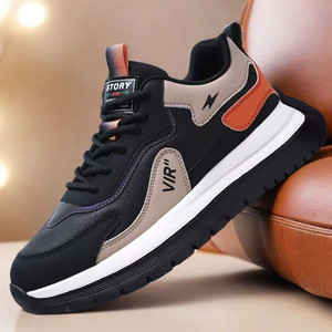 
New spring and summer men's fashionable and versatile leather sports and casual shoes non-slip and wear-resistant mesh breathable outdoor work shoes
