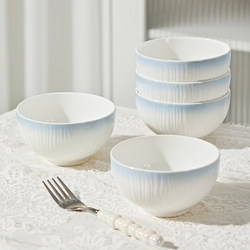 French-Style Ceramic Rice Bowl for Home Use, 2025 New Model, Particularly Beautiful Underglaze Color Small Bowl for Eating, High-Value Set