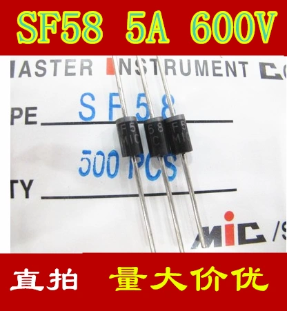 5A 1000V Diode phục hồi cực nhanh SF58 cắm trực tiếp MIC vị trí ban đầu DO-27 SF56