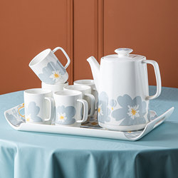 High-Quality Water Set, Chaozhou Ceramic Living Room Water Cups, Extra-Large Capacity Water Kettle Set, Durable and High-Temperature Resistant, Suitable for Housewarming Gifts