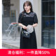 Large size women's national style summer new retro new Chinese long skirt sleeve sleeve waist thin and thin sister dress